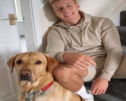 There is also a furry member in his family.
